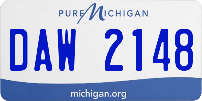 MI license plate DAW2148
