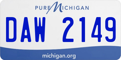 MI license plate DAW2149