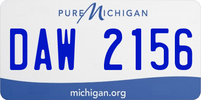 MI license plate DAW2156