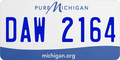 MI license plate DAW2164