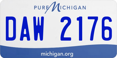 MI license plate DAW2176
