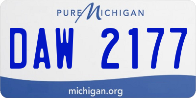 MI license plate DAW2177