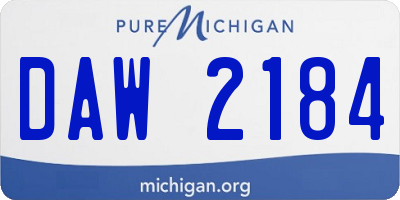 MI license plate DAW2184