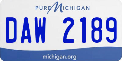 MI license plate DAW2189
