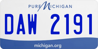 MI license plate DAW2191