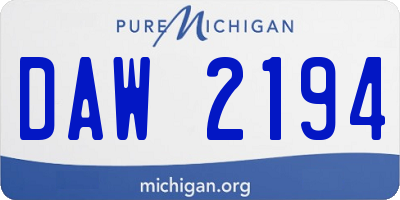 MI license plate DAW2194