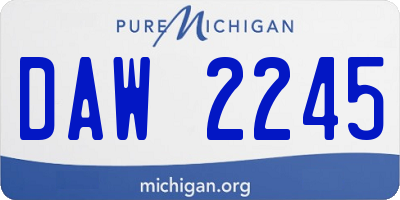 MI license plate DAW2245