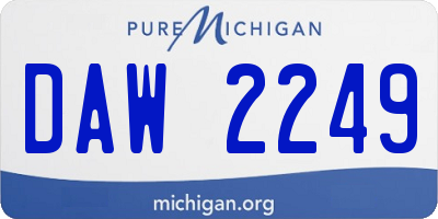 MI license plate DAW2249