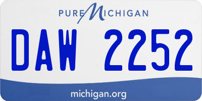 MI license plate DAW2252