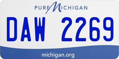 MI license plate DAW2269