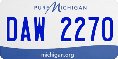 MI license plate DAW2270