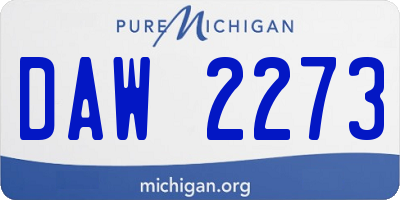 MI license plate DAW2273