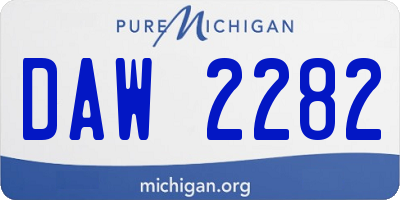 MI license plate DAW2282