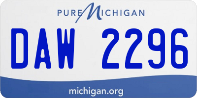MI license plate DAW2296