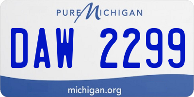 MI license plate DAW2299