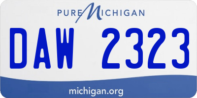 MI license plate DAW2323