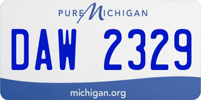 MI license plate DAW2329