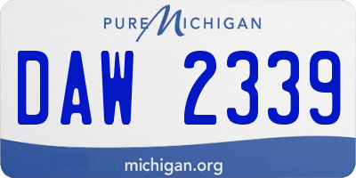 MI license plate DAW2339