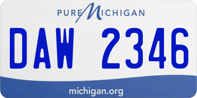 MI license plate DAW2346