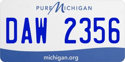 MI license plate DAW2356