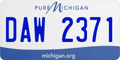 MI license plate DAW2371