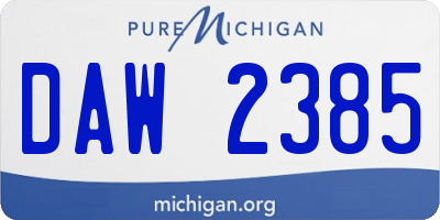 MI license plate DAW2385
