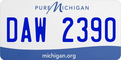 MI license plate DAW2390