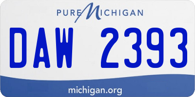 MI license plate DAW2393