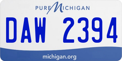 MI license plate DAW2394