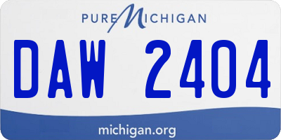 MI license plate DAW2404