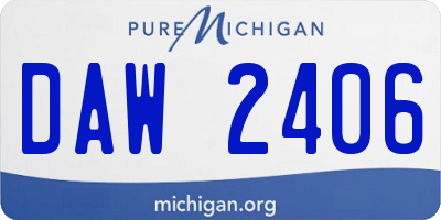 MI license plate DAW2406