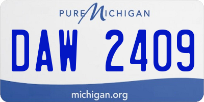 MI license plate DAW2409