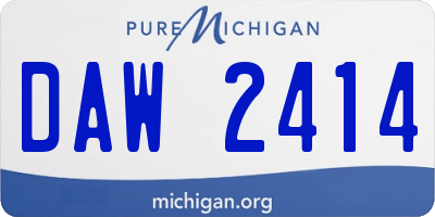 MI license plate DAW2414