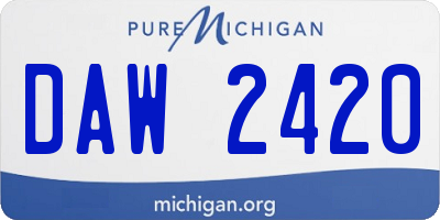 MI license plate DAW2420