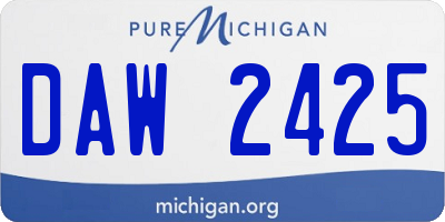 MI license plate DAW2425