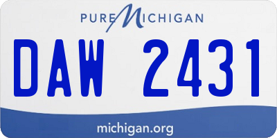 MI license plate DAW2431