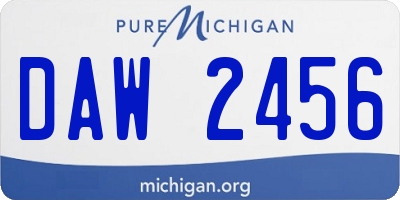 MI license plate DAW2456