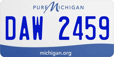 MI license plate DAW2459