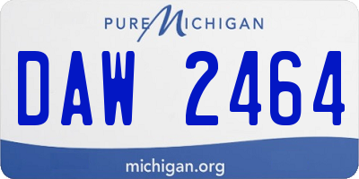 MI license plate DAW2464