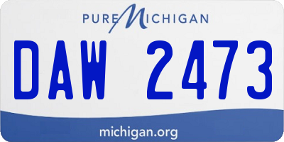 MI license plate DAW2473