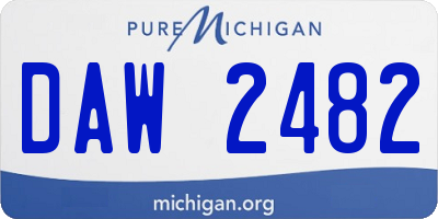 MI license plate DAW2482