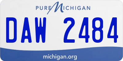 MI license plate DAW2484