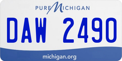MI license plate DAW2490