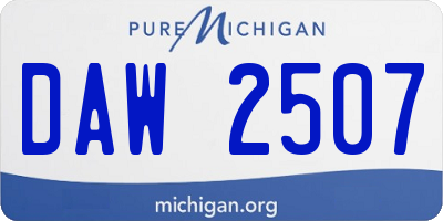 MI license plate DAW2507