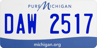 MI license plate DAW2517