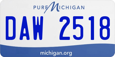 MI license plate DAW2518