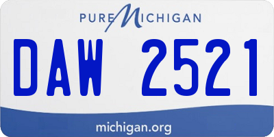 MI license plate DAW2521