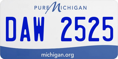 MI license plate DAW2525