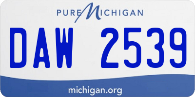 MI license plate DAW2539