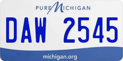 MI license plate DAW2545